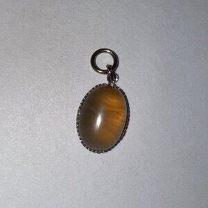 Natural Citrine Cabochon Oval Pendant